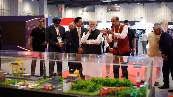 प्रधानमंत्री नरेंद्र मोदी भारत मंडपम में WTSA 2024 और IMC के उद्घाटन समारोह में।