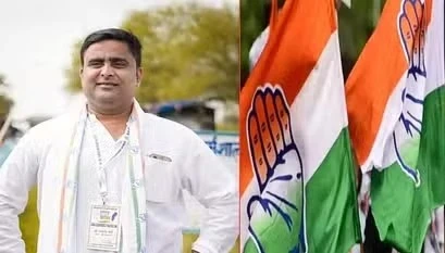 कांग्रेस प्रत्याशी आकाश शर्मा रायपुर दक्षिण उपचुनाव के लिए नामांकन दाखिल करते हुए, गांधी मैदान से कलेक्टर ऑफिस तक विशाल रैली।