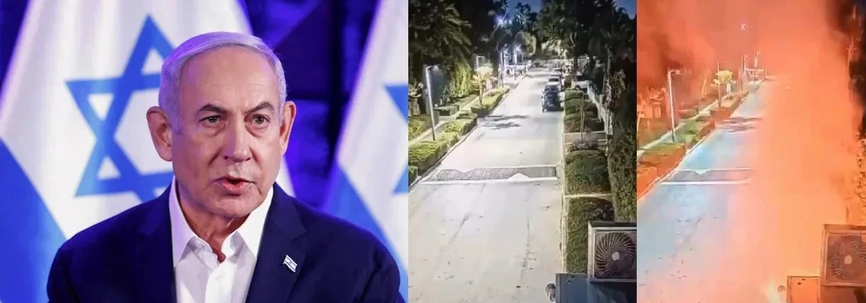 इजरायल के प्रधानमंत्री बेंजामिन नेतन्याहू के कैसरिया स्थित आवास के बगीचे में फेंके गए फ्लैश बम, पुलिस जांच में जुटी।