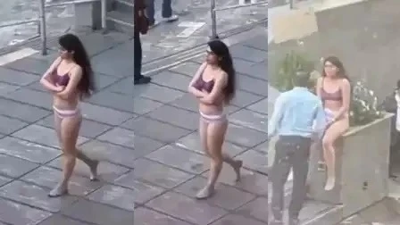 तेहरान विश्वविद्यालय में कपड़े उतारकर विरोध प्रदर्शन करती हुई छात्रा आहू दरयाई की सोशल मीडिया पर वायरल तस्वीर।