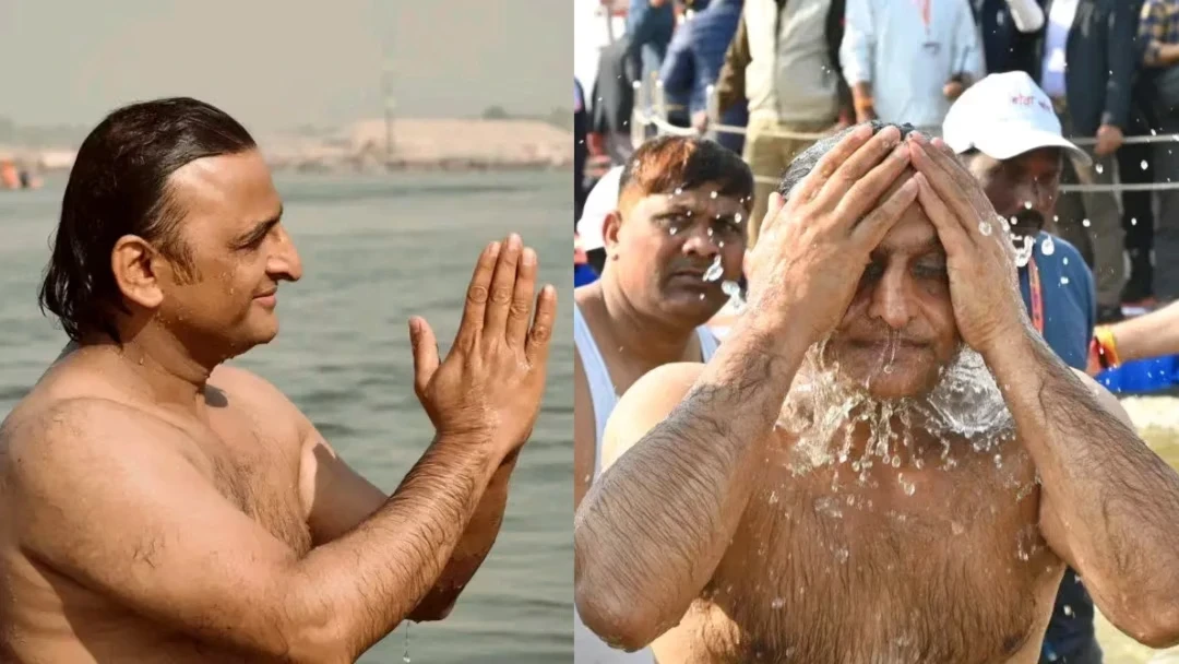 अखिलेश यादव ने महाकुंभ में लगाई आस्था की डुबकी