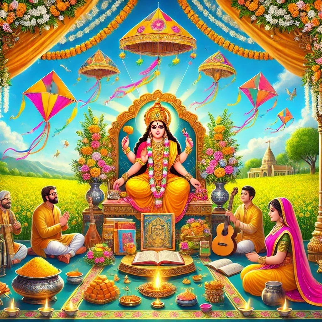 बसंत पंचमी 2025 का पर्व, मां सरस्वती की पूजा और बसंत ऋतु के आगमन का शुभ संकेत।