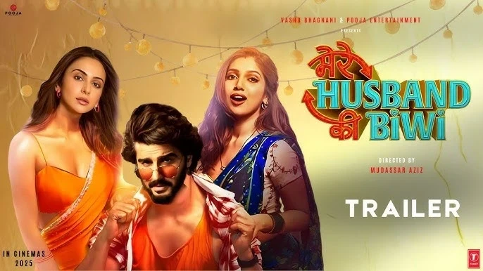 मेरे हसबैंड की बीवी' का नया पोस्टर रिलीज, अर्जुन कपूर, रकुल प्रीत सिंह और भूमि पेडनेकर स्टारर कॉमेडी फिल्म 21 फरवरी 2025 को रिलीज होगी।