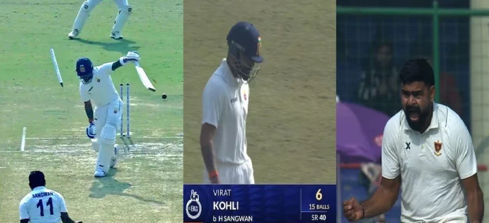 विराट कोहली और हिमांशु सांगवान की मुलाकात, विराट कोहली की तारीफ, रणजी ट्रॉफी में विराट कोहली आउट, हिमांशु सांगवान की गेंदबाजी, क्रिकेट ड्रेसिंग रूम में मुलाकात