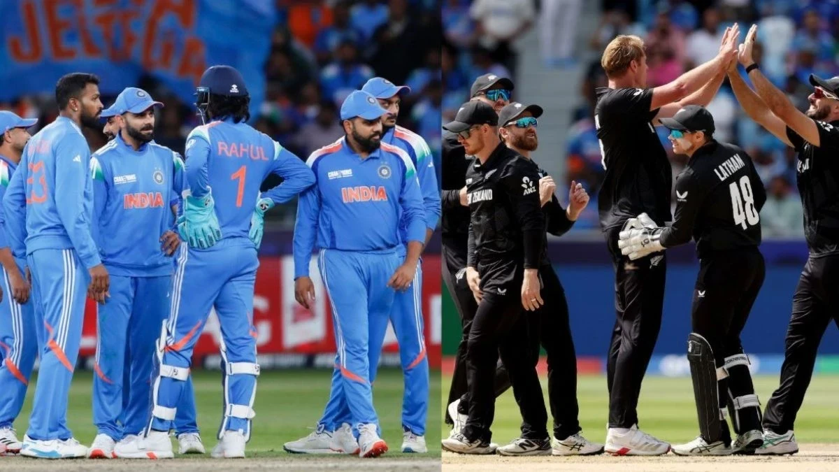 दुबई इंटरनेशनल क्रिकेट स्टेडियम में चैंपियंस ट्रॉफी 2025 फाइनल के लिए भारत और न्यूजीलैंड की टीमें तैयार हैं।