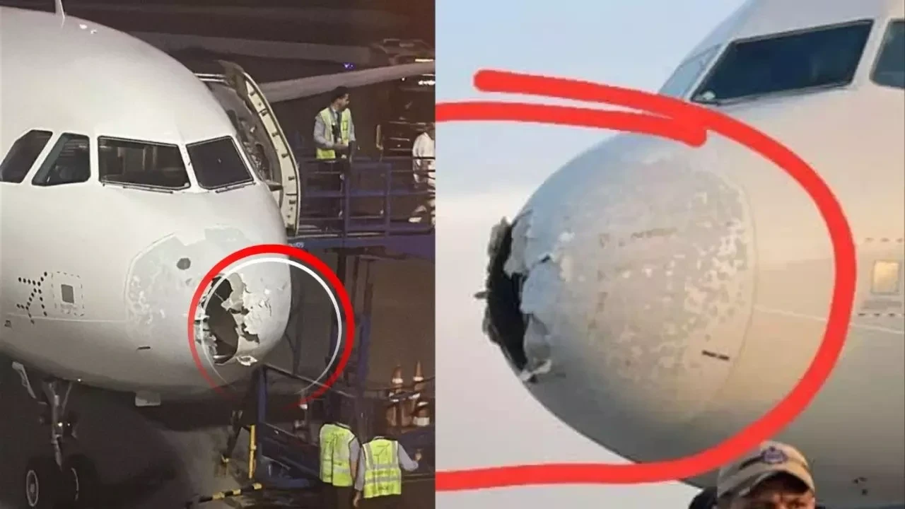 Lightning struck Indigo flight