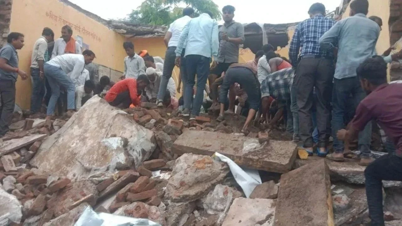 Collapsed government school building in Jhalawar and subsequent demolition orders for dilapidated schools by Rajasthan government post-accident