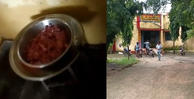श्योपुर के अनुसूचित जाति हॉस्टल में मुर्गा पार्टी का वायरल वीडियो, छात्रों के विरोध का दृश्य।
