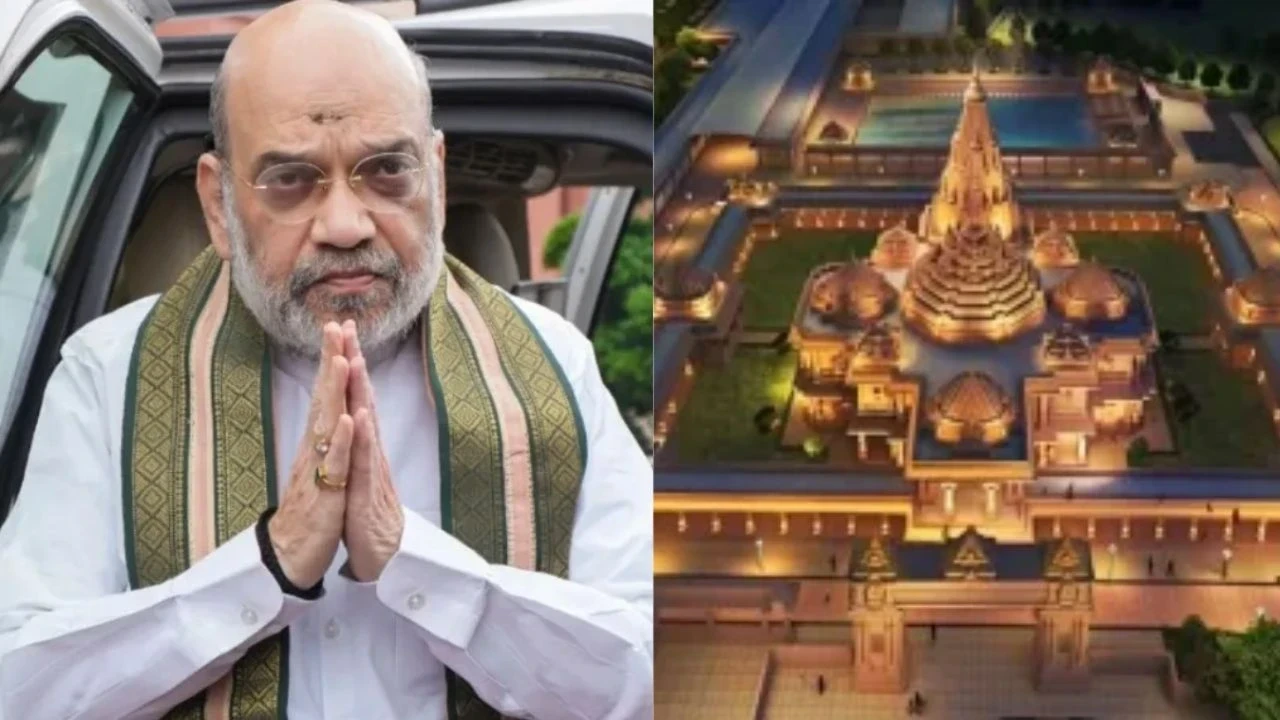 केंद्रीय गृह मंत्री अमित शाह सीतामढ़ी के पुनौरा धाम में माता सीता मंदिर के शिलान्यास समारोह में।