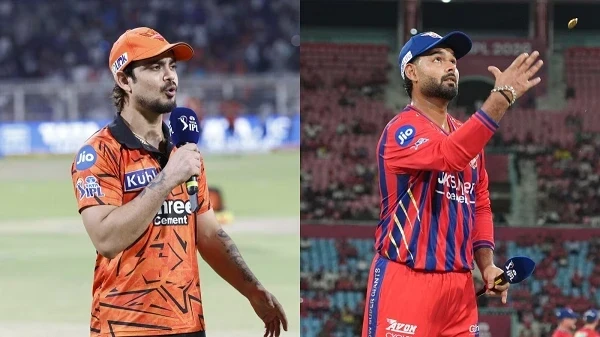 LSG vs SRH IPL 2026 मैच में हैदराबाद के राजीव गांधी इंटरनेशनल क्रिकेट स्टेडियम में खेलते खिलाड़ी