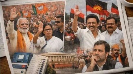 Election campaigning, first phase, Bengal, Tamil Nadu, voting on April 23