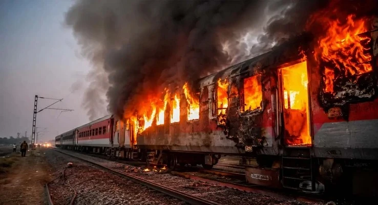 Fire in Rajdhani Express