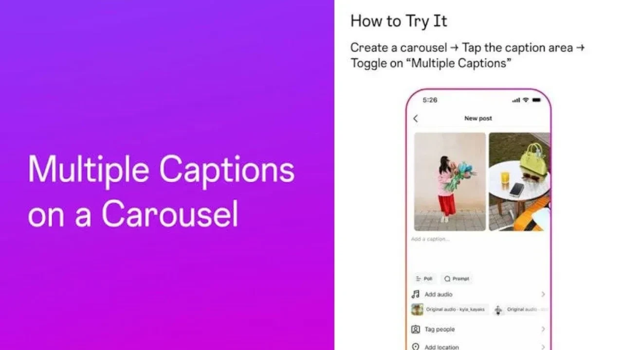 Instagram Multiple Captions Feature