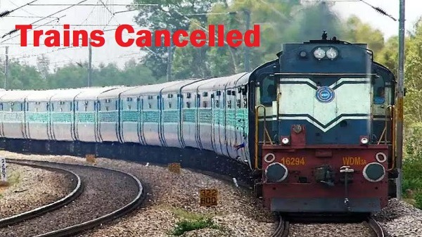 List of trains canceled and rerouted in Raipur due to construction work connecting Damoh and Umaria stations with a third line, causing disruption from August 24 to September 14, 2024.