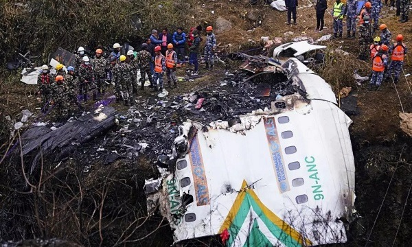 "Saurya Airlines plane crashes at Tribhuvan International Airport in Kathmandu during takeoff; rescue operations ongoing with no reported casualties."